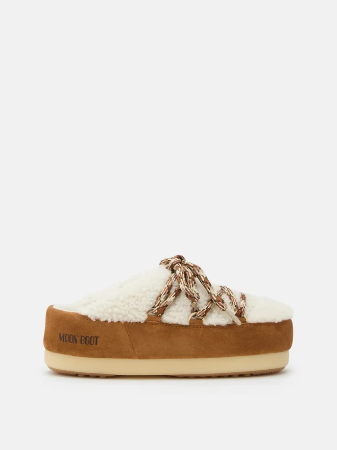 Evx Brown Shearling Mules Evx Brown Shearling Mules