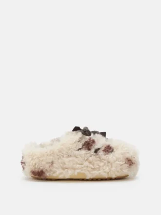 Evx Cow Print Curly Mules