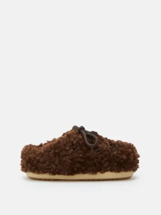 Evx Dark Brown Curly Mules