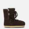 Evx Dark Brown Suede & Shearling Boots Evx Dark Brown Suede & Shearling Boots