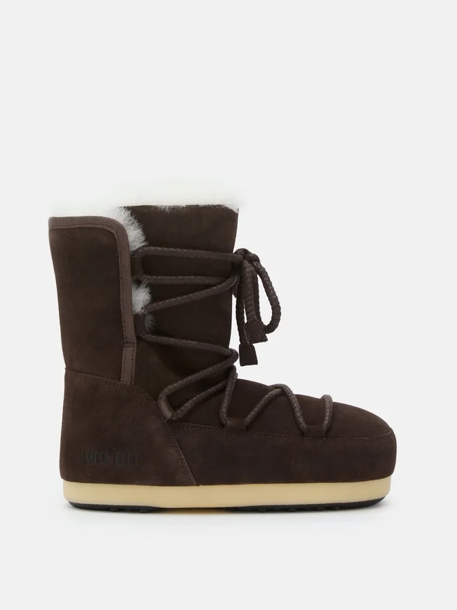 Evx Dark Brown Suede & Shearling Boots Evx Dark Brown Suede & Shearling Boots