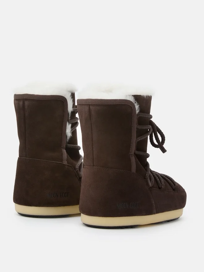 Evx Dark Brown Suede & Shearling Boots Evx Dark Brown Suede & Shearling Boots