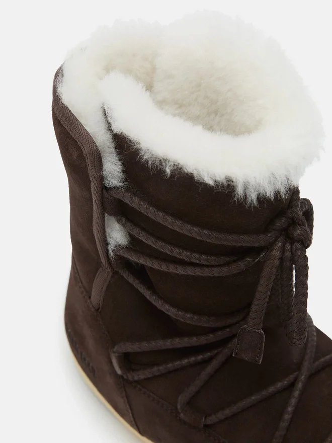 Evx Dark Brown Suede & Shearling Boots Evx Dark Brown Suede & Shearling Boots