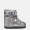 Icon Low Glance Silver Satin Boots