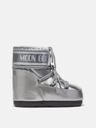 Icon Low Glance Silver Satin Boots