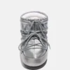 Icon Low Glance Silver Satin Boots