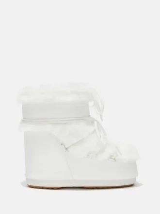 Icon Low White Faux-Fur Boots