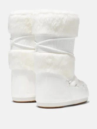 Icon White Faux-Fur Boots