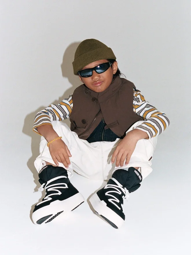 Junior Park Black Lace Mid Boots Junior Park Black Lace Mid Boots