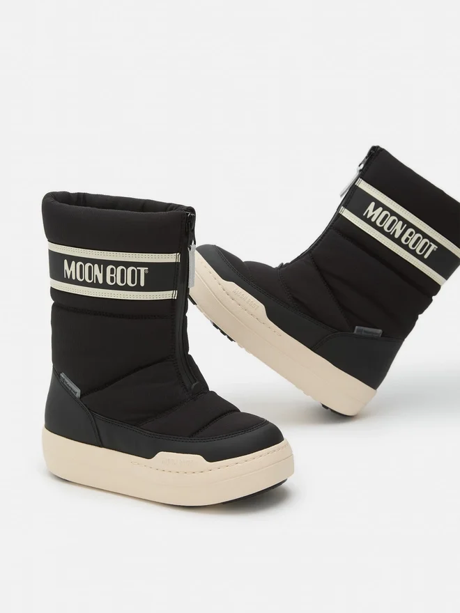 Junior Park Black Zip High Boots Junior Park Black Zip High Boots