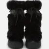 Ltrack Black Faux-Fur High Boots