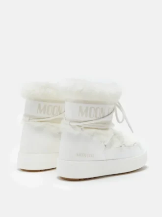 Ltrack Low White Faux-Fur Boots