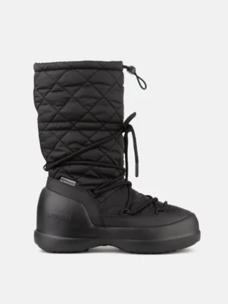Mezzaluna Black Quilted High Boots
