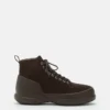 Mezzaluna Dark Brown Suede Lace up Mid Boots