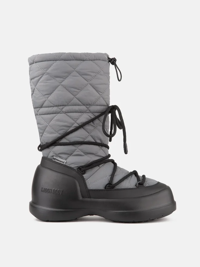 Mezzaluna Grey Quilted High Boots Mezzaluna Grey Quilted High Boots