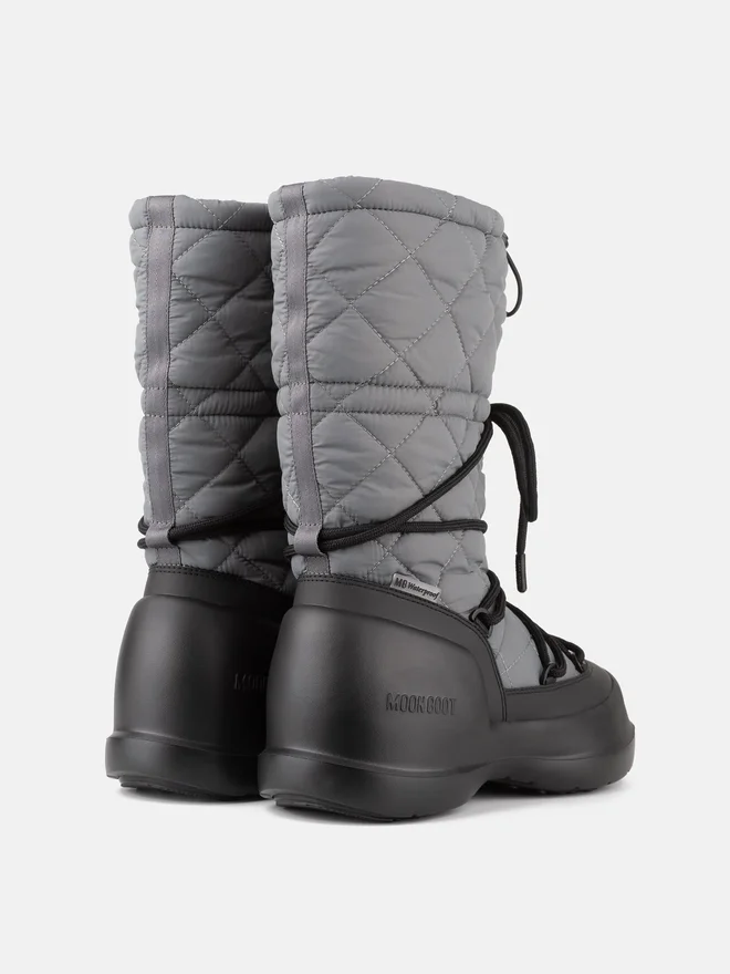 Mezzaluna Grey Quilted High Boots Mezzaluna Grey Quilted High Boots