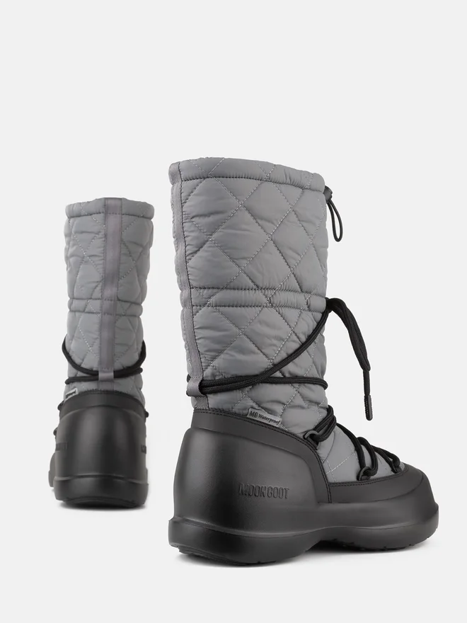 Mezzaluna Grey Quilted High Boots Mezzaluna Grey Quilted High Boots