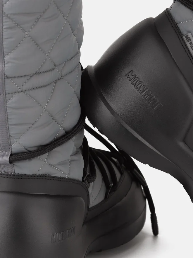 Mezzaluna Grey Quilted High Boots Mezzaluna Grey Quilted High Boots