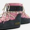 Moon Boot X Guest in Residence Icon Low Grey & Rose Beaded Suede Boots