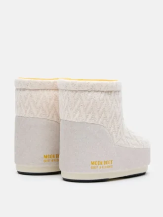 Moon Boot X Guest in Residence Icon Low No Lace White Sand Knit Boots