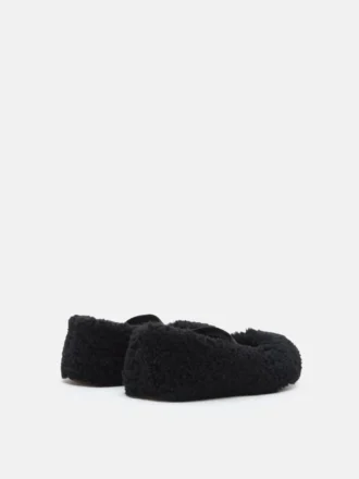 Shearling Black Ballerinas