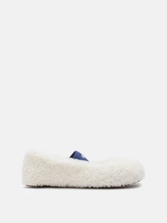 Shearling White Ballerinas