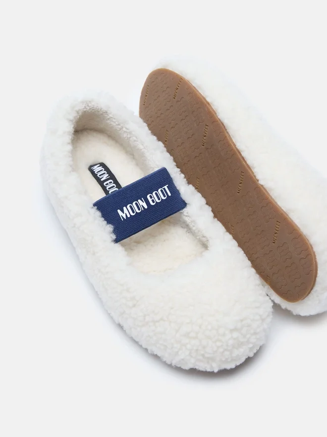 Shearling White Ballerinas Shearling White Ballerinas