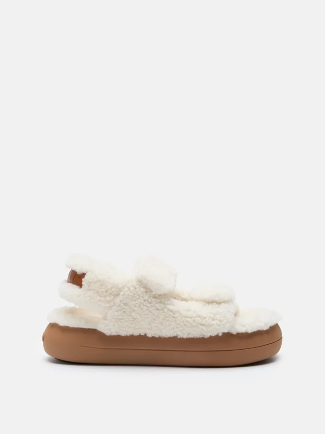 Shearling White Sandals Shearling White Sandals