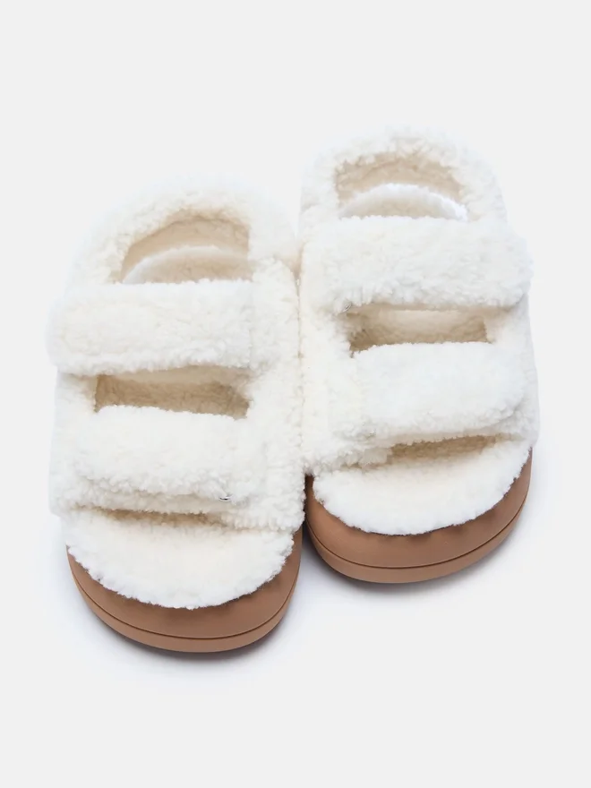 Shearling White Sandals Shearling White Sandals